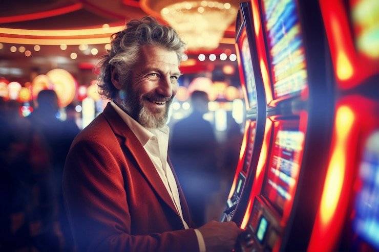 Tampilan layar Infinite Blackjack menunjukkan lima tangan pemain, kartu dealer, dan menu opsi hit/stand